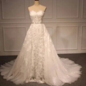 Sophia Toli Maeve Beaded Lace Tulle Detachable Skirt Sz 6 Wedding Gown Sz 6 NEW!